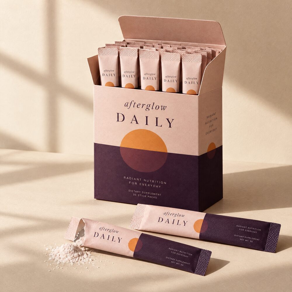Afterglow single-serve packets in their box